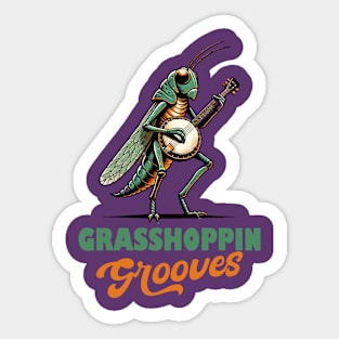 Grasshopper with banjo Sticker